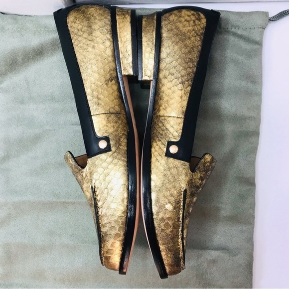 EIGHT FIFTEEN Patti Gold Leather Loafers Size 7.5 - Picture 7 of 10